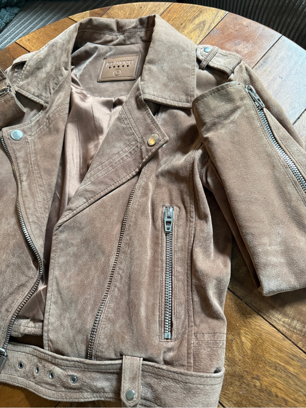 Blank NYC Brown Suede Moto Jacket - Picture 4 of 6